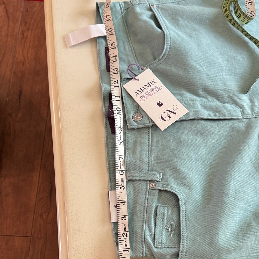 Gloria Vanderbilt Aqua Straight Leg Jeans Stretch Amanda Style Slimming Jean - Picture 6 of 6